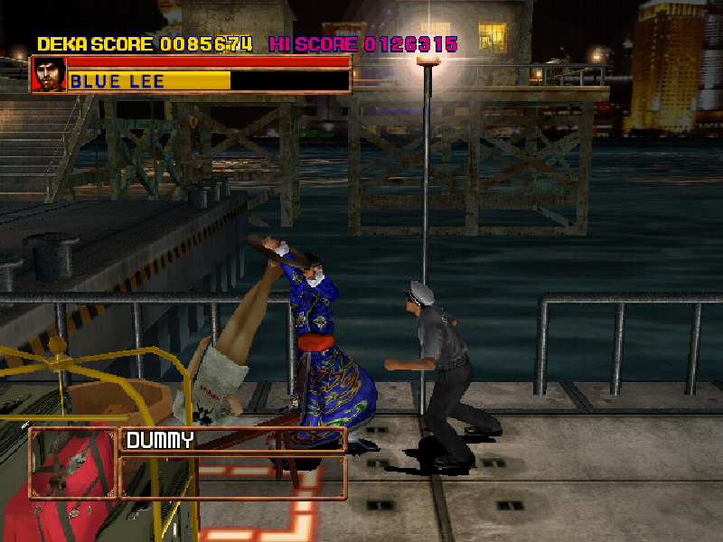 Asian Dynamite (Arcade) screenshot: Smack my dummy up.