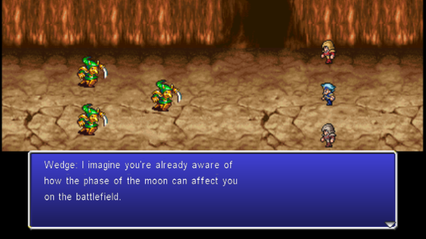Final Fantasy IV: The After Years (Wii) screenshot: The first fight is a tutorial