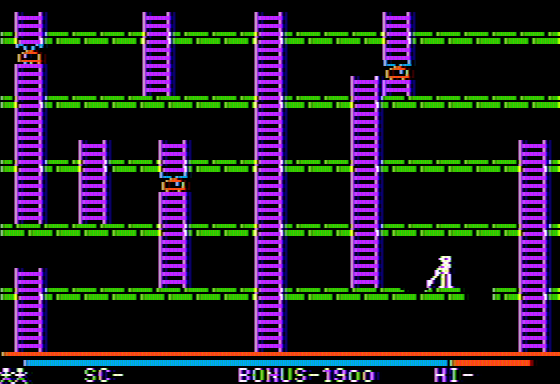 Apple Panic (Apple II) screenshot: The first level