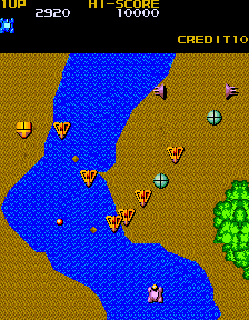 Mega Zone (Arcade) screenshot: Flying enemies