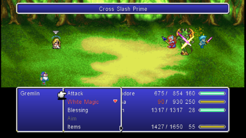 Final Fantasy IV: The After Years (Wii) screenshot: Ceodore and Kain performing a band move