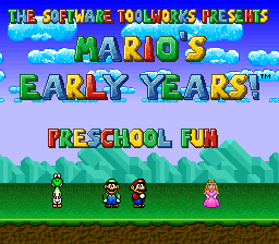 Mario's Early Years: Preschool Fun (SNES) screenshot: Title screen