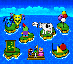 Mario's Early Years: Preschool Fun (SNES) screenshot: Overworld map