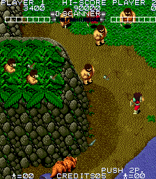 Time Soldiers (Arcade) screenshot: Kill the cavemen.