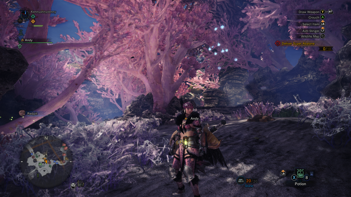Monster Hunter: World (Xbox One) screenshot: Some of the coral-like plants growing here