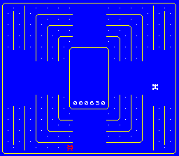 Head On 2 (Arcade) screenshot: The side lines can be used to change direction