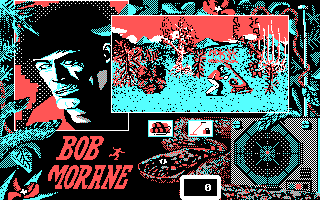 Bob Morane: Jungle 1 (DOS) screenshot: Come again, snake? (CGA)