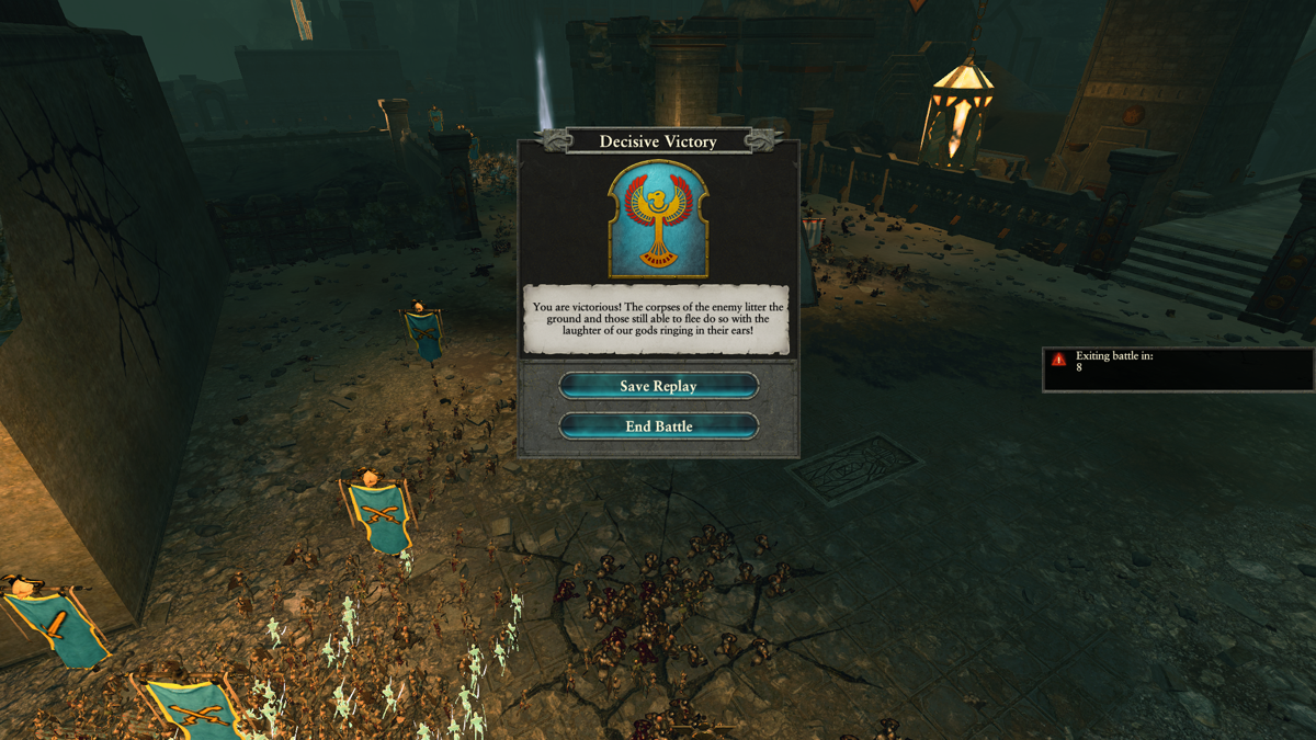 Total War: Warhammer II - Rise of the Tomb Kings (Windows) screenshot: Those Dwarves never stood a chance
