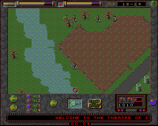 Theatre of Death (Amiga) screenshot: Controlling troops on the map.