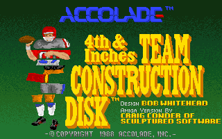 4th & Inches Team Construction Disk (Amiga) screenshot: Title screen