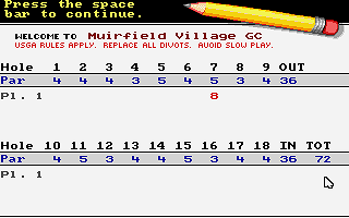 Jack Nicklaus' Unlimited Golf & Course Design (DOS) screenshot: Results