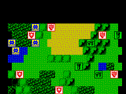Sorcerer Lord (ZX Spectrum) screenshot: Red's army - player controls them