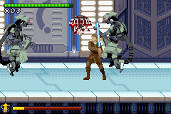 Star Wars: Episode II - Attack of the Clones (Game Boy Advance) screenshot: Jedi - easy situation