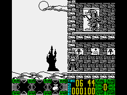 Count Duckula in No Sax Please - We're Egyptian (ZX Spectrum) screenshot: Castle's entrance