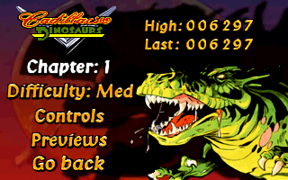 Cadillacs and Dinosaurs: The Second Cataclysm (DOS) screenshot: Sub-Menu