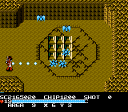 The Guardian Legend (NES) screenshot: Area nine and the enemies are very hard to kill