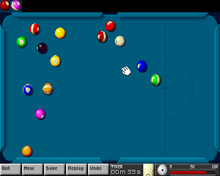 Arcade Pool (Amiga CD32) screenshot: Trick shot mode