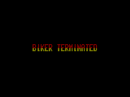 Future Bike Simulator (ZX Spectrum) screenshot: Game Over.
