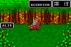 Phantasy Star Collection (Game Boy Advance) screenshot: PS1 - fight in forest