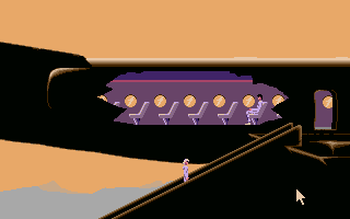 Future Wars: Adventures in Time (Atari ST) screenshot: Boarding an aircraft.