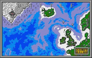 Bismarck (Atari ST) screenshot: Time to battle
