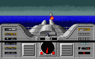 Bismarck (Atari ST) screenshot: Firing main guns