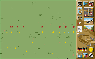 Campaign (Atari ST) screenshot: Overhead battle map