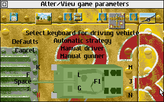 Campaign (Atari ST) screenshot: Tank controls