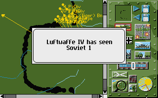 Campaign (Atari ST) screenshot: Soviet forces spotted
