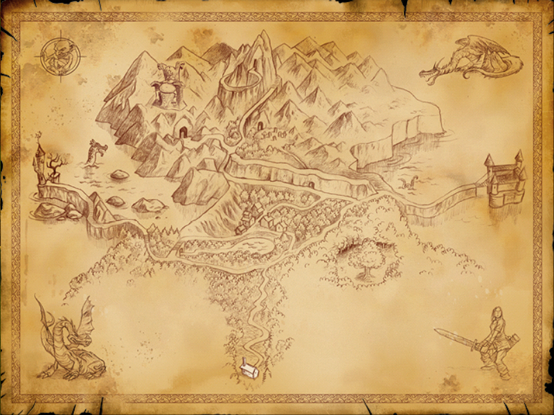 Olivers äventyr: Drakens förbannelse (Windows) screenshot: The map
