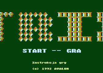 Trix (Atari 8-bit) screenshot: Main menu