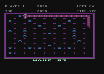 Rock-Ola's Nibbler (Atari 8-bit) screenshot: Level 3