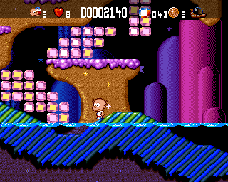 Bubble and Squeak (Amiga CD32) screenshot: Oh! So many gems!