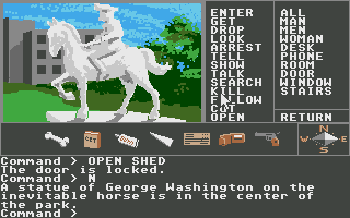 Borrowed Time (Atari ST) screenshot: City park.