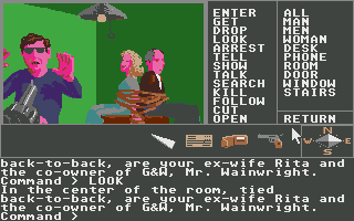 Borrowed Time (Atari ST) screenshot: Hostage situation.