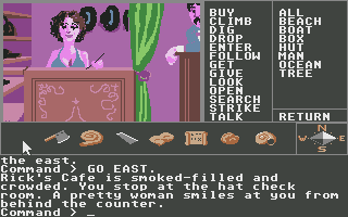 Mindshadow (Atari ST) screenshot: In Rick's Cafe.