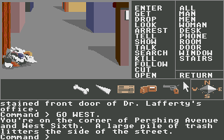 Borrowed Time (Atari ST) screenshot: Street corner.
