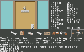 Borrowed Time (Atari ST) screenshot: Apartment door.