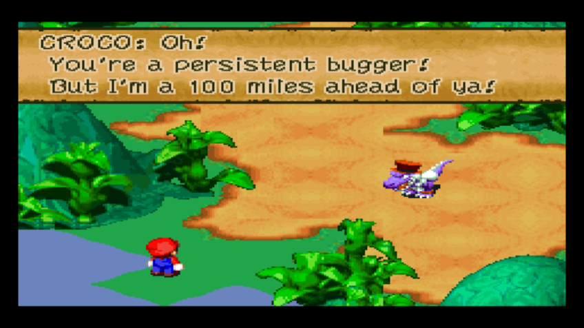 Super Mario RPG: Legend of the Seven Stars (Wii) screenshot: ...and the same scene from the North American version. Good thing NOE changed this.