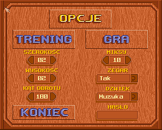 Magic Balls (Amiga) screenshot: Menu