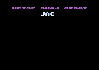 Trix (Atari 8-bit) screenshot: Enter your name