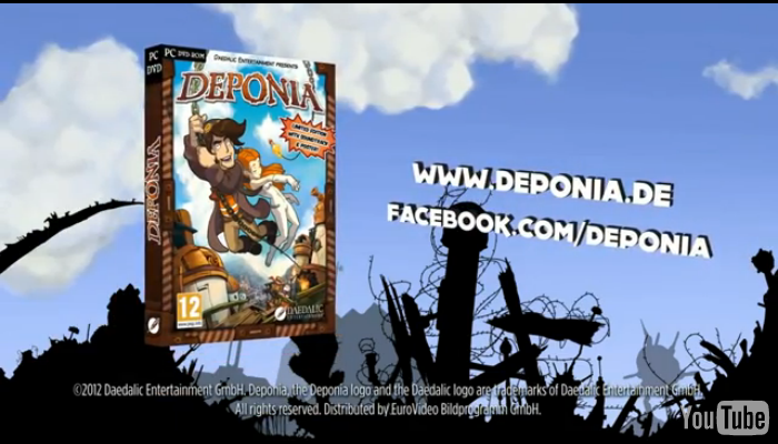 Deponia (Flash Demo) (Browser) screenshot: Game box advertisement