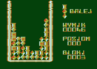 Trix (Atari 8-bit) screenshot: Three skulls arranged horizontally