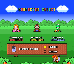 Mario & Wario (SNES) screenshot: Select a character