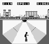 Skate or Die: Tour de Thrash (Game Boy) screenshot: Stale Fish Tour - 1 Player Solo. Location: Las Vegas.