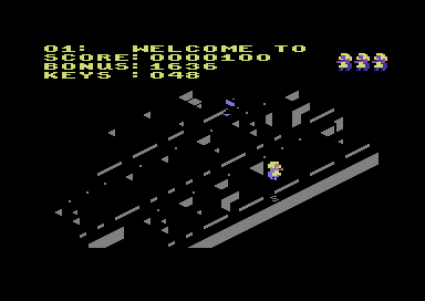 Lode Runner's Rescue (Commodore 64) screenshot: Missing a jump