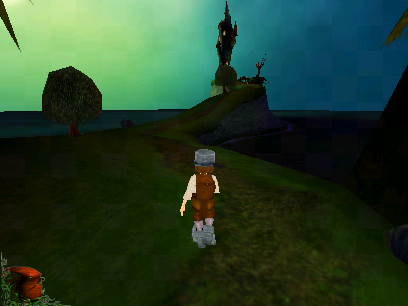 Olivers äventyr: Drakens förbannelse (Windows) screenshot: Walking towards the wizard's tower