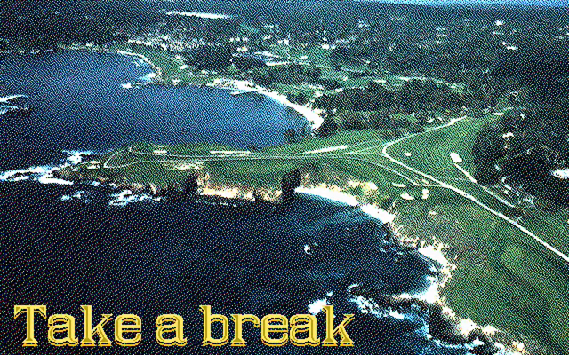 Pebble Beach Golf Links (PC-98) screenshot: Tea Break