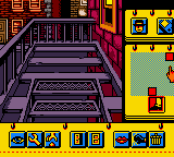 Déjà Vu I & II: The Casebooks of Ace Harding (Game Boy Color) screenshot: Déjà Vu I: Fire escape.