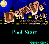 Déjà Vu I & II: The Casebooks of Ace Harding (Game Boy Color) screenshot: Title screen.
